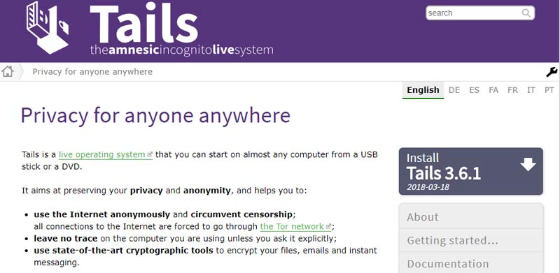 TAILS – The Amnesic Incognito Live System