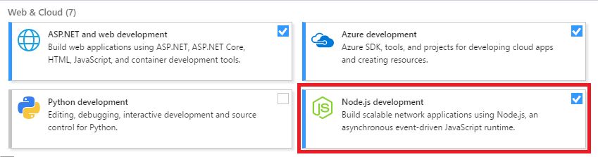 Создание приложения Node.js и Express в Visual Studio