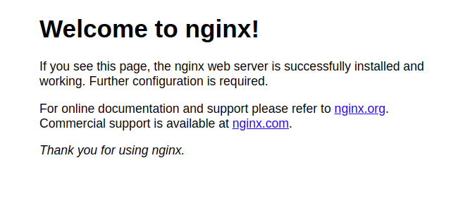 Предварительные требования Для выполнения этого руководства вам потребуется доступ к серверу Ubuntu 20.04 с пользователем с правами sudo. Шаг 1 — Установка Nginx Обновите кэш диспетчера пакетов и установите Nginx с помощью следующей команды: sudo apt update sudo apt install nginx После завершения установки вам нужно будет изменить настройки брандмауэра, чтобы разрешить трафик HTTP на вашем сервере. Запустите следующую команду, чтобы разрешить внешний доступ к порту 80 (HTTP): sudo ufw allow in "Nginx" После добавления нового правила брандмауэра вы можете проверить, запущен ли сервер, запросив доступ к публичному IP-адресу или доменному имени сервера из вашего веб-браузера. Страница будет выглядеть следующим образом: