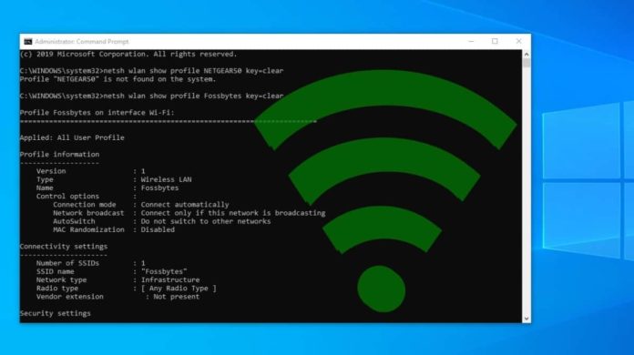 Как найти пароль Wi-Fi от всех подключенных сетей с помощью CMD?