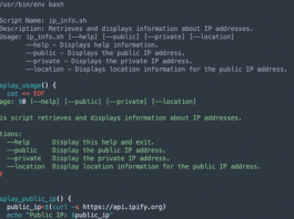Bash скрипт, который находит публичный IP-адрес устройства, на котором запущен.